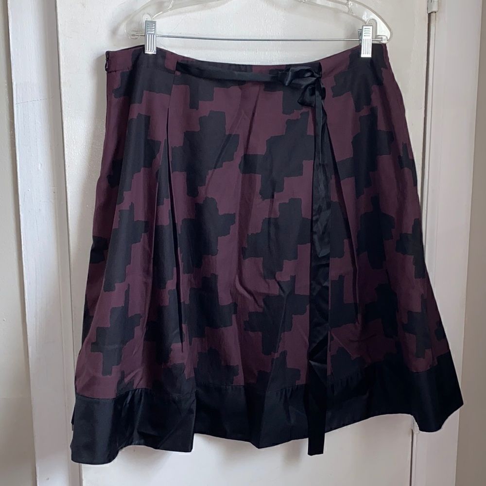 HOBBS Purple and Black A-Line Skirt-12
